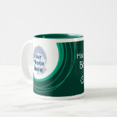 Tasse de photo modelée par cercle génial de vert (Devant gauche)