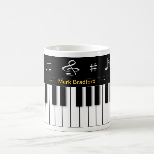 Tasse de piano - personnalisez le nom (Centre)