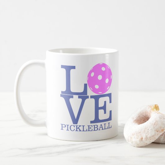 Tasse de Pickleball : "AMOUR PICKLEBALL " (Avec donut)