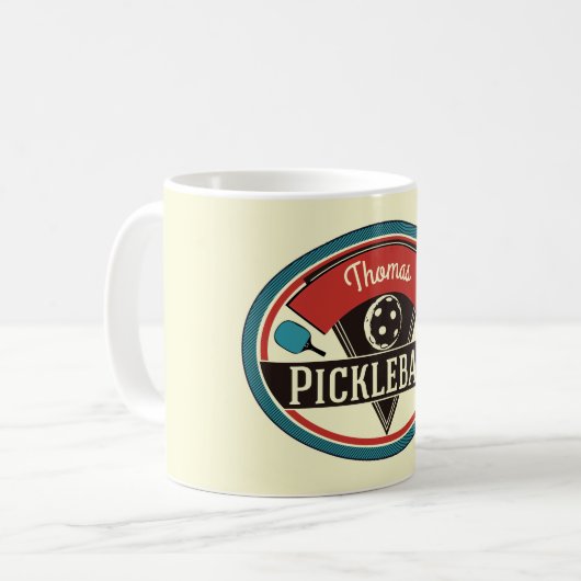 Tasse de Pickleball - conception vintage (Devant gauche)