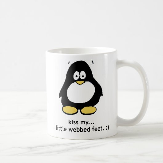 Tasse de pingouin "embrassez mes petits pieds (Droite)