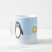 Tasse de pingouin personnalisée avec arrière - pla (Devant gauche)