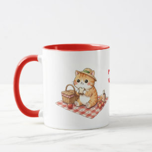 Tasse de pique-nique de chat roux vintage Kawaii