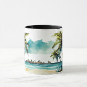 Tasse de plage tropicale à l'aquarelle  (Centre)