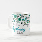 Tasse de planification de mariage, ton vert-bleu (Devant gauche)