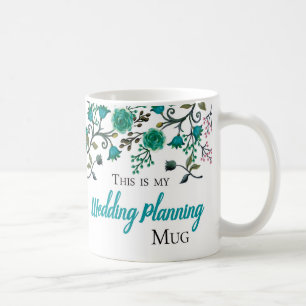Tasse de planification de mariage, ton vert-bleu