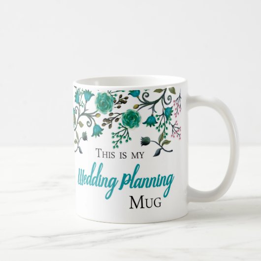 Tasse de planification de mariage, ton vert-bleu (Droite)