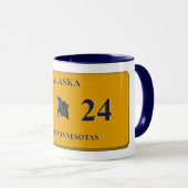 Tasse de plaque de licence de l'Alaska (Devant droit)