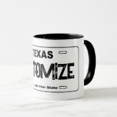Tasse de plaque d'immatriculation Texas blanc pers (Devant droit)