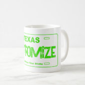 Tasse de plaque d'immatriculation Texas vert perso (Devant droit)