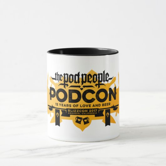 Tasse de Podcon 2017 ! - noir sur le long logo (Centre)