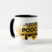 Tasse de Podcon 2017 ! - noir sur le long logo (Devant gauche)