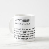 Tasse de poème de nom de famille de Jones (Devant gauche)