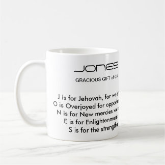 Tasse de poème de nom de famille de Jones