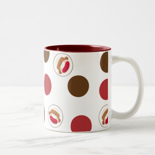 Tasse de pois de singe de chaussette (Red&Brown) (Droit)