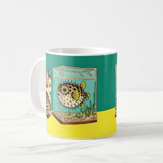 Tasse de poisson de chat et de Puffer (Devant gauche)