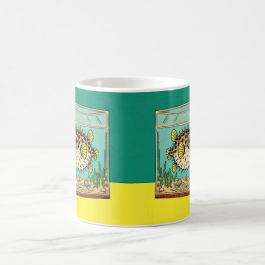 Tasse de poisson de chat et de Puffer (Centre)