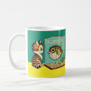 Tasse de poisson de chat et de Puffer