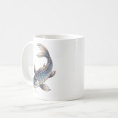 Tasse de poisson Koi céleste - Ligne d'art de luxe (Devant gauche)