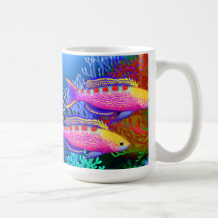 Tasse de poissons de récif d'Anthias repérée pa
