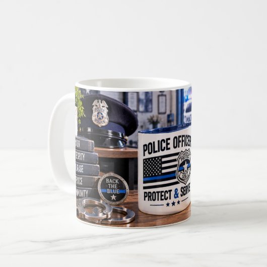 Tasse de policier Protéger & Servir (Devant gauche)