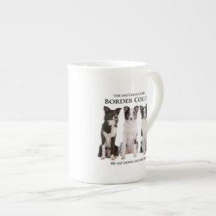 Tasse de porcelaine tendre de border collie