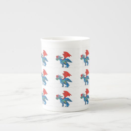 Tasse de porcelaine tendre de dragon (Devant)