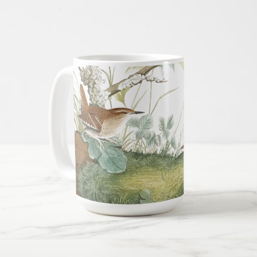 Tasse de pré d'animaux de faune d'oiseaux de (Devant gauche)