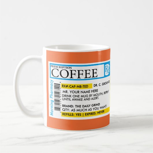 Tasse de prescription de café dans 7 styles ! (Gauche)