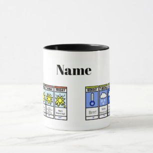 Tasse de prévisions météorologiques chaudes et fro