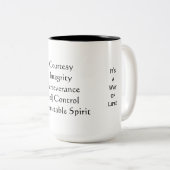 Tasse de principes du Taekwondo (Devant droit)