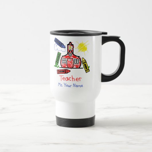 Tasse de professeur - école et crayons (Droite)