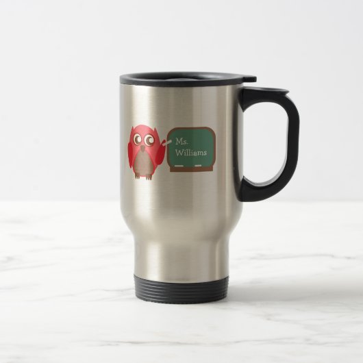 Tasse de professeur - hibou rouge au tableau (Droit)