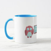 Tasse de professeur - hibou rouge bleu de Chevron (Gauche)
