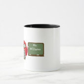 Tasse de professeur - hibou rouge noir de Chevron (Centre)