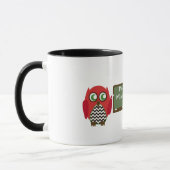 Tasse de professeur - hibou rouge noir de Chevron (Gauche)