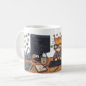 Tasse de programmeur de chat chasseur de bogue (Devant gauche)