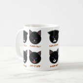Tasse de Punny Halloween de chat noir (Devant gauche)