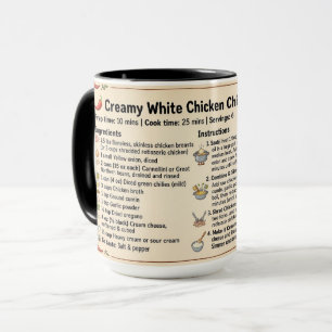 Tasse de recette de chili crémeux au poulet blanc