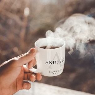 Tasse de remerciement pour le marié avec monogramm