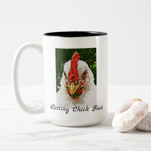 Tasse de repos de visage de poussin (Avec donut)