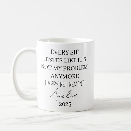 Tasse de retraite, tasse de café de retraite perso (Gauche)