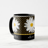 Tasse de rire de point de polka de marguerite de (Devant gauche)