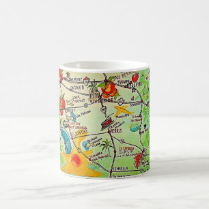 Tasse de Riverside, Californie colorée dessinée à 
