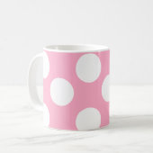 Tasse de rose et blanche grande de polka de point (Devant gauche)