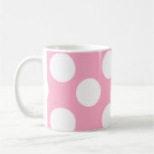Tasse de rose et blanche grande de polka de point (Gauche)