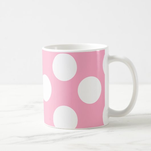 Tasse de rose et blanche grande de polka de point (Droite)