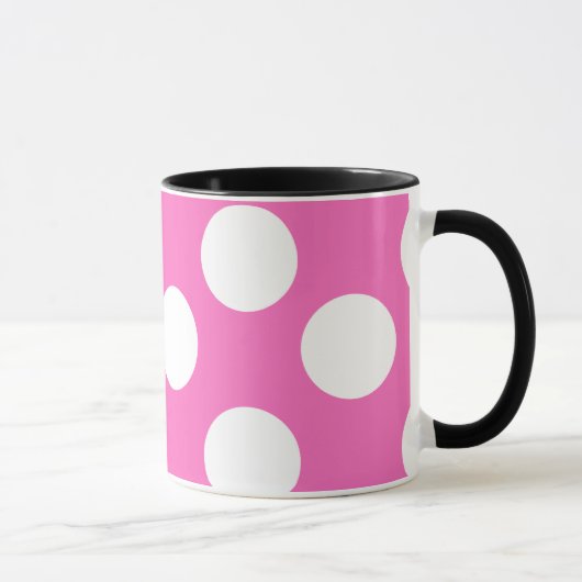 Tasse de rose et blanche grande de polka de point (Droite)