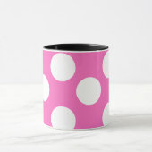 Tasse de rose et blanche grande de polka de point (Centre)