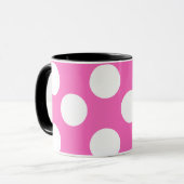 Tasse de rose et blanche grande de polka de point (Devant gauche)